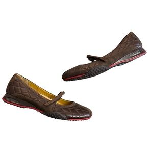 Nike Air Cole Haan Bria Mary Jane Style Flats Quilted Brown Women’s Size 8.5
